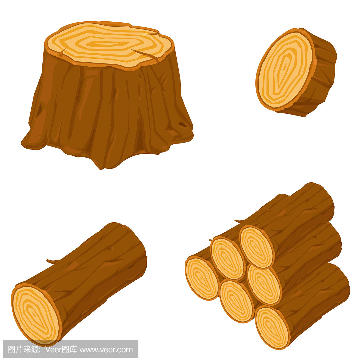 木质木墩卡通插画图片-图行天下素材网