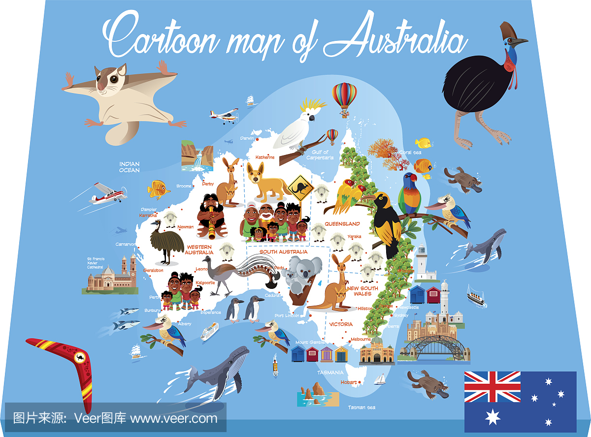 澳大利亚的动画地图