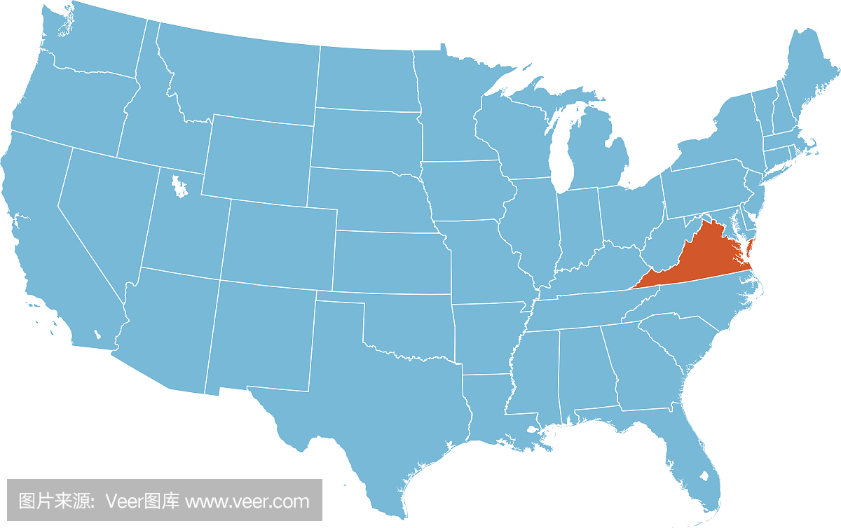 弗吉尼亚州地图
