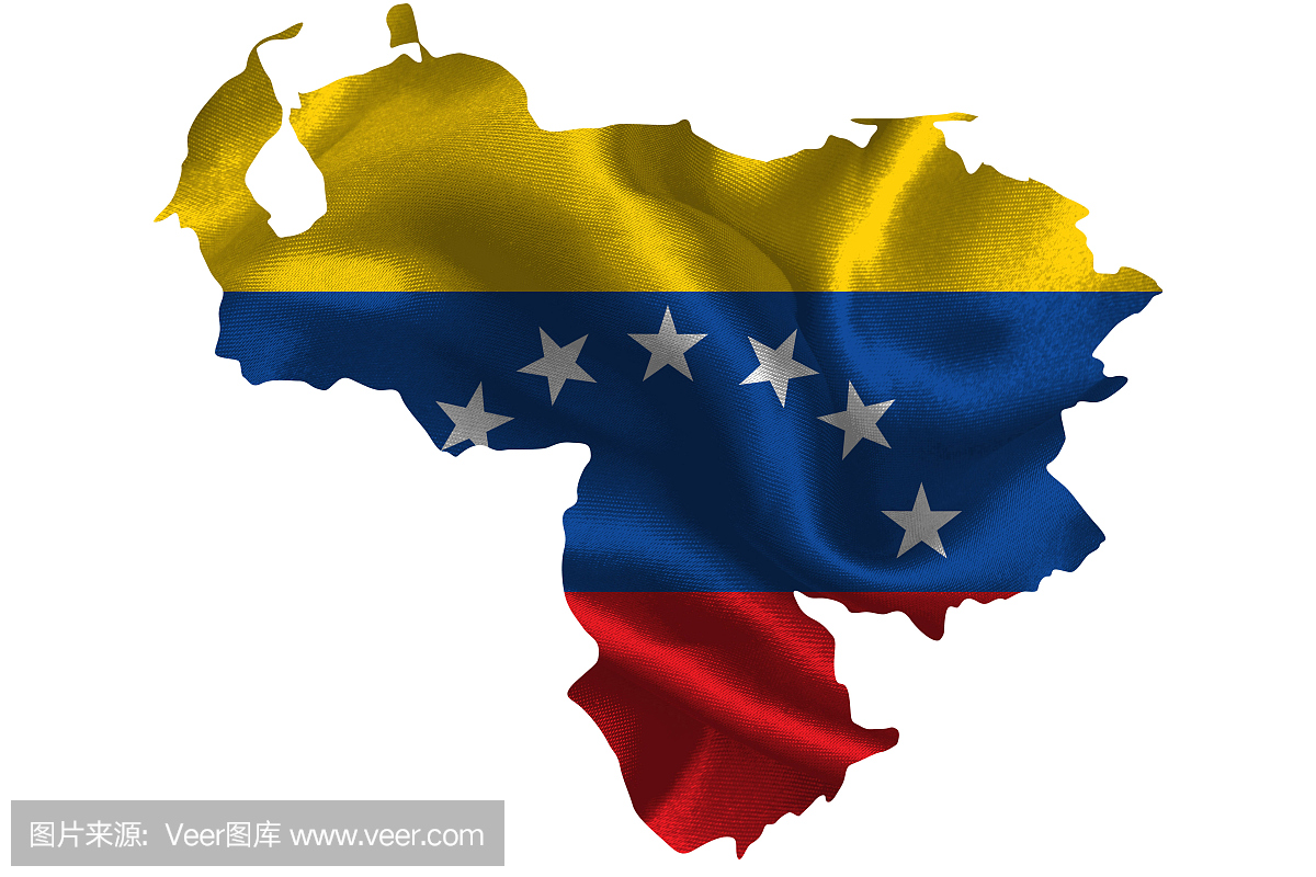 委内瑞拉与国旗的地图