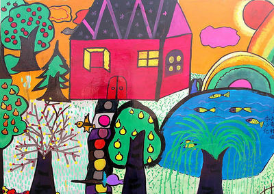 儿童画画大全:美丽的房子,儿童画房子-儿童画作-232kb