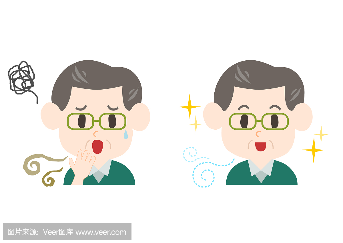 口臭和体臭的问题(中年男子)