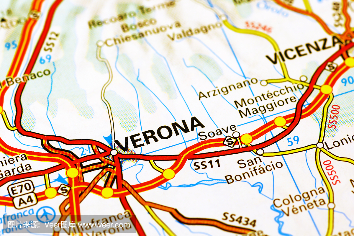 维罗纳地区的地图