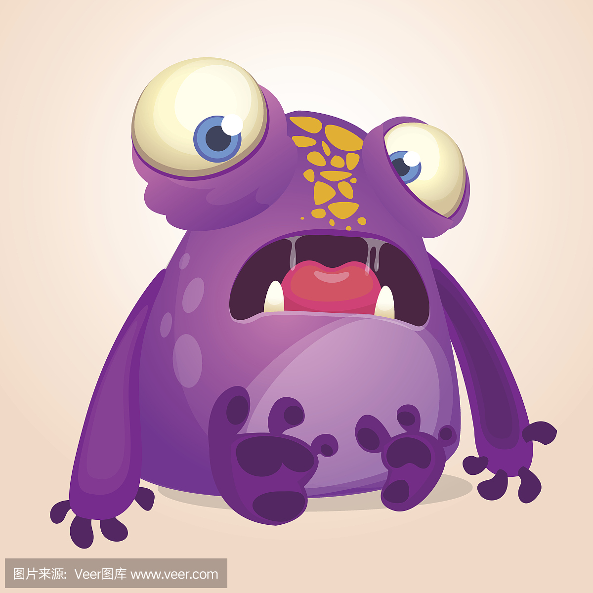 Cute cartoon monster. Halloween vector illustra
