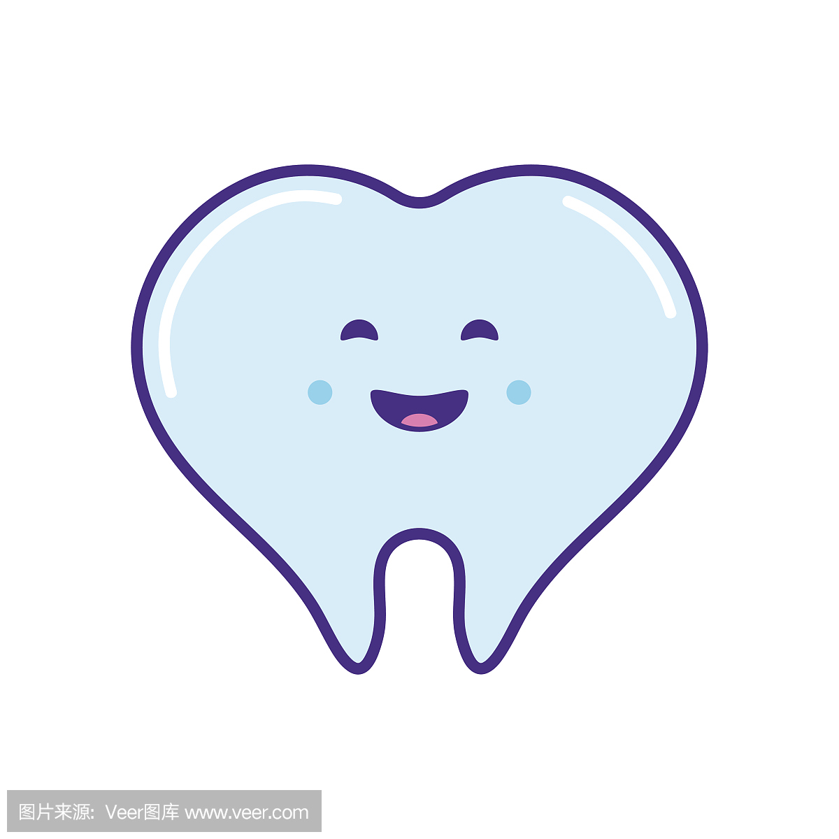 牙齿形状的心脏。向量