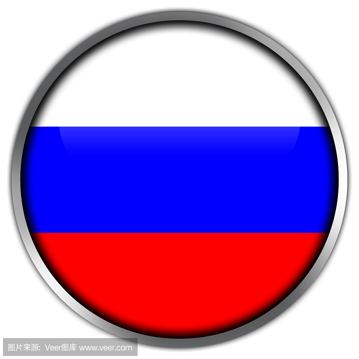 俄罗斯国旗光泽按钮