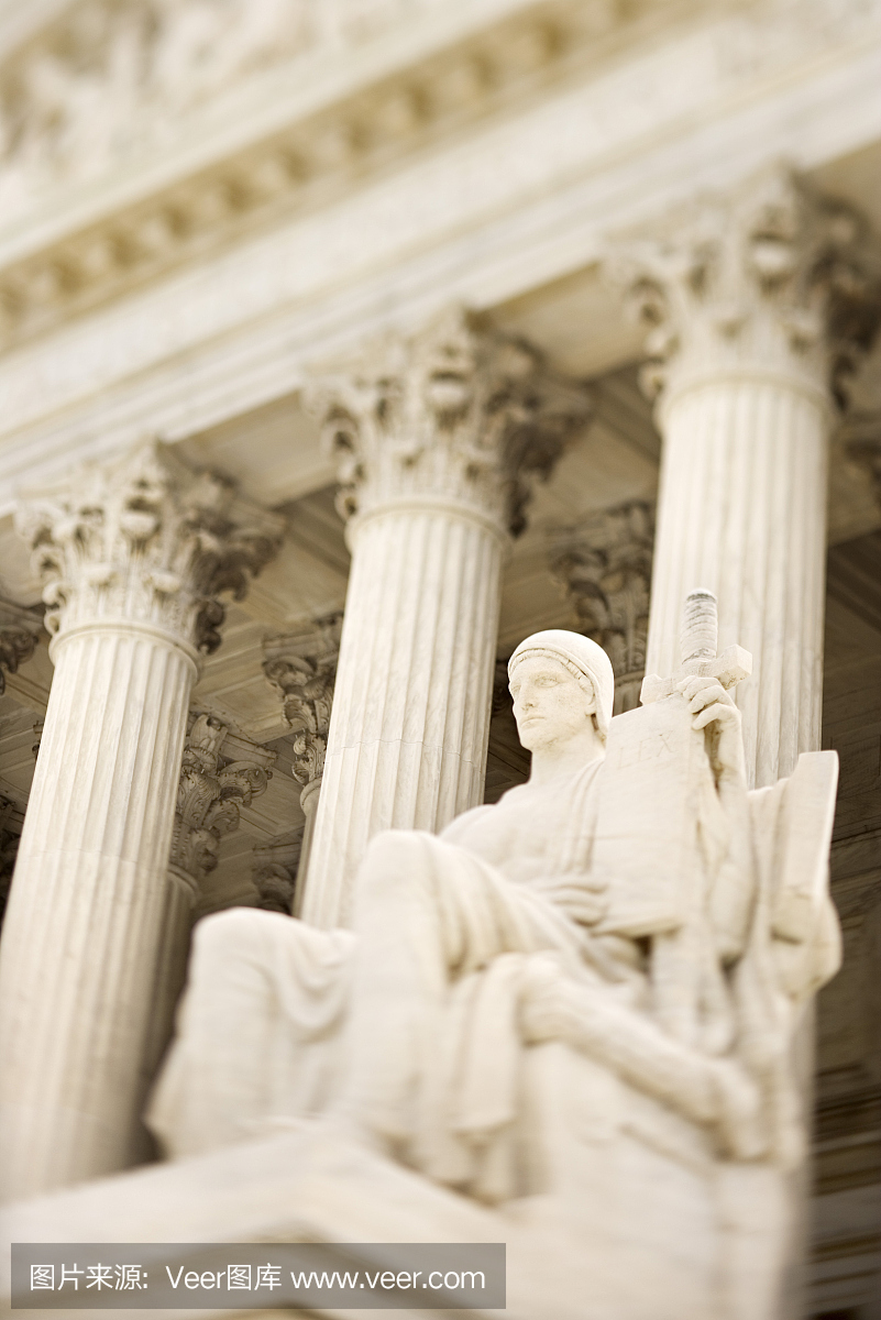 华盛顿特区美国最高法院大楼法律雕像监护人