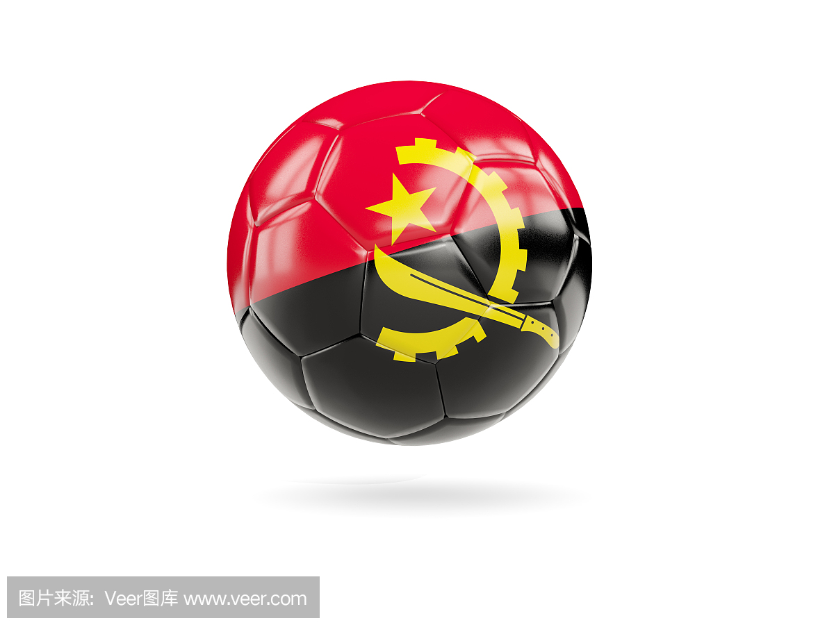 与安哥拉国旗的足球