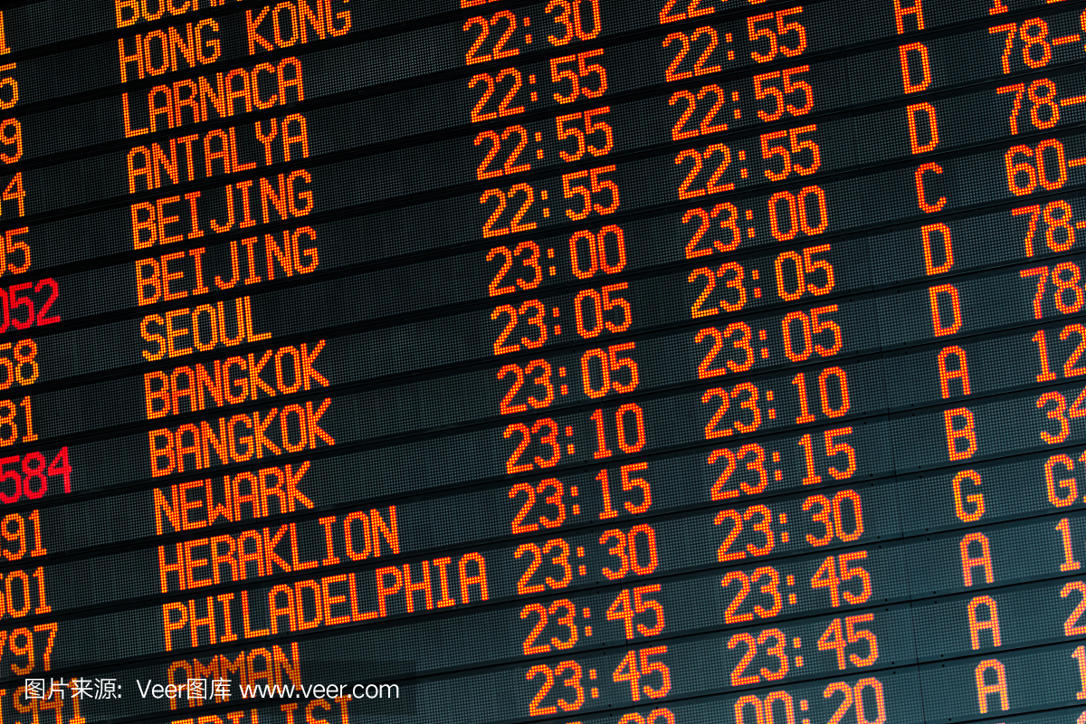 有关国际航班时刻表的信息