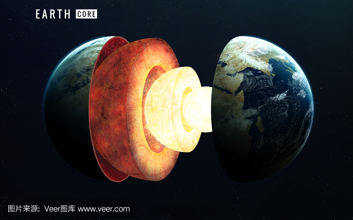 地球内部结构。这个图像的元素由美国航空航天