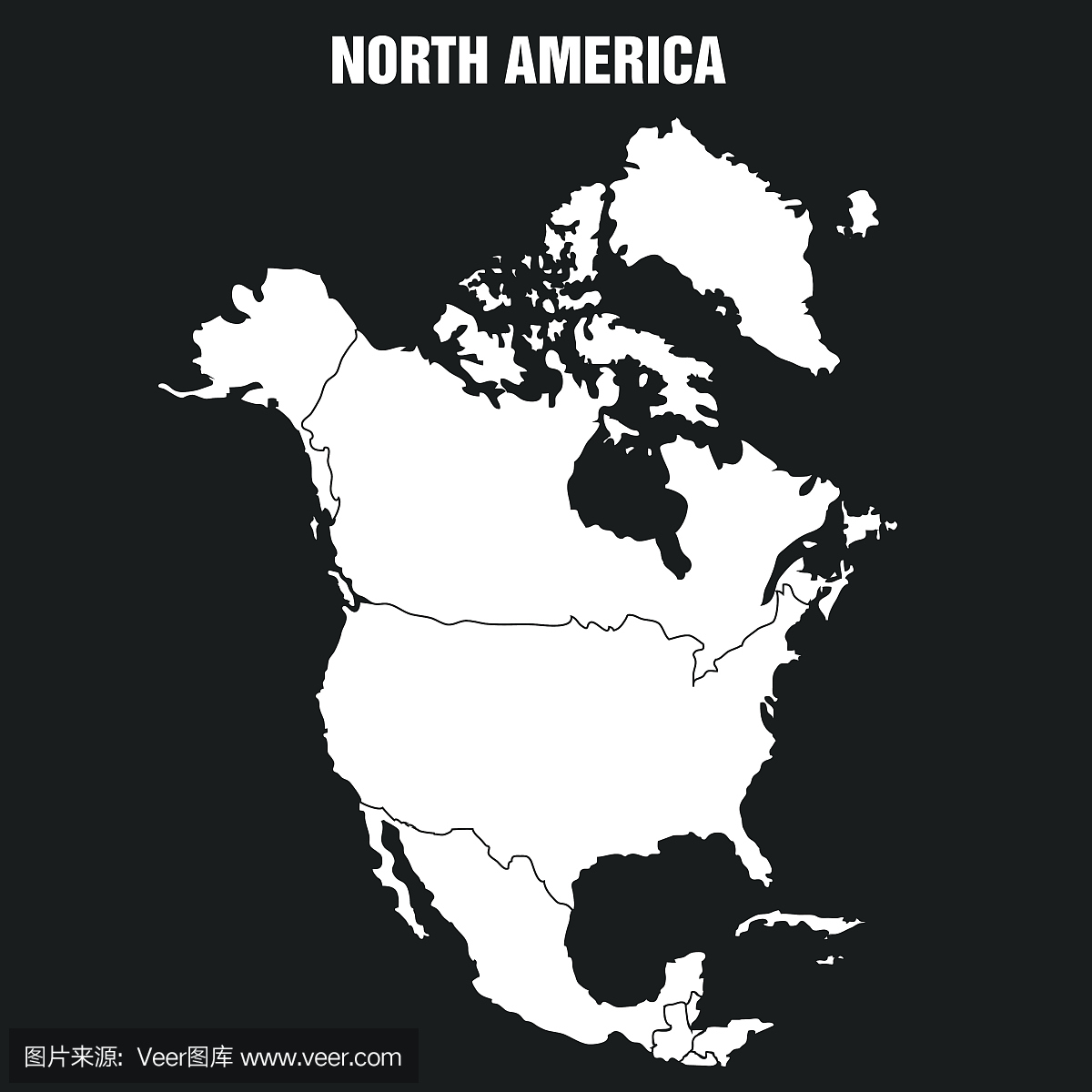 北美大陆地图 - 插图