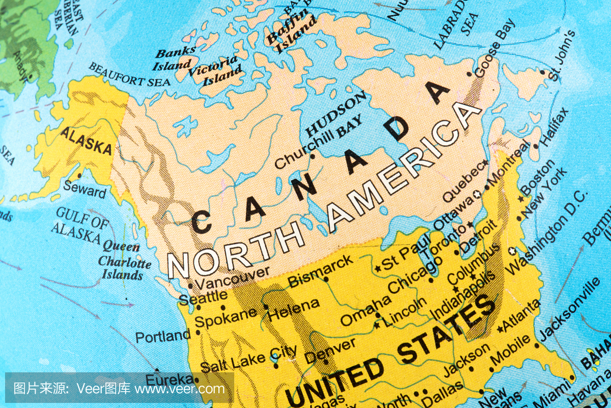 加拿大北美地图