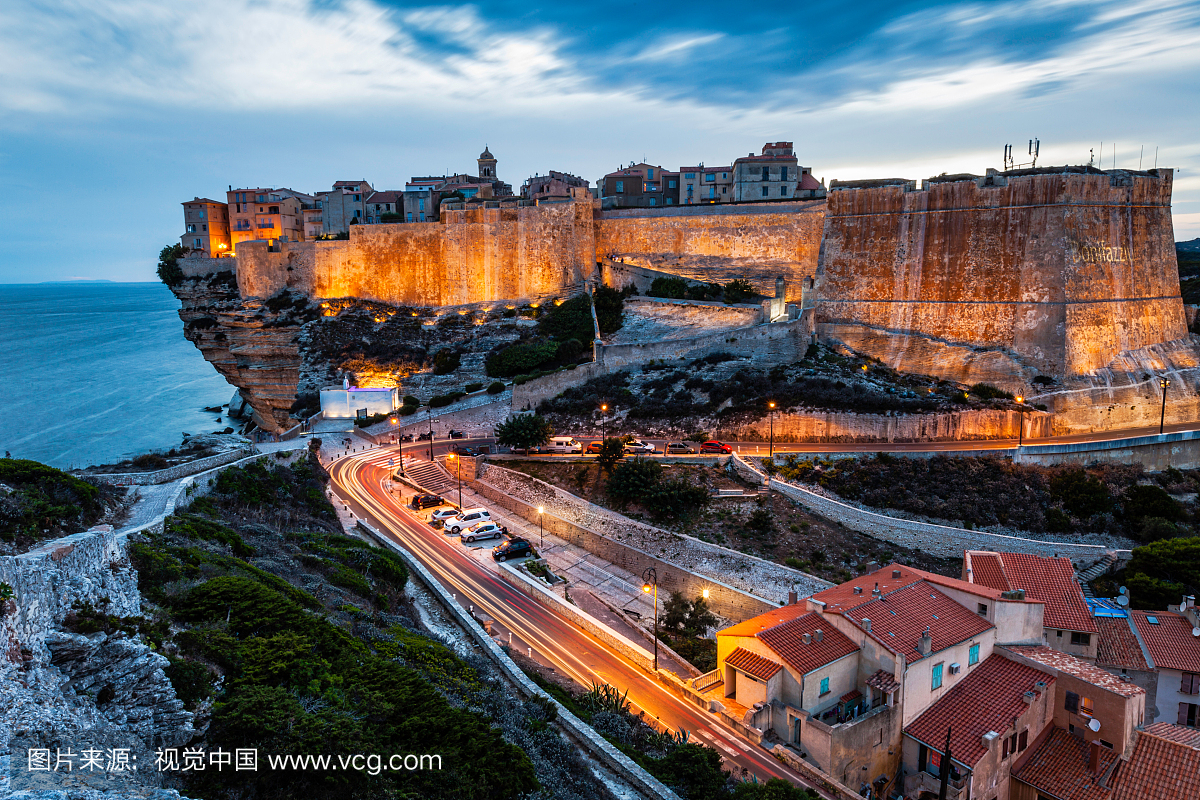 南科西嘉,长时间曝光,法国,曙暮光