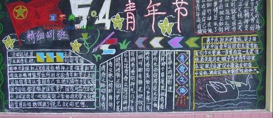 54 青年节黑板报图片大全一组2017年五四青年节的学校办黑板报的素材