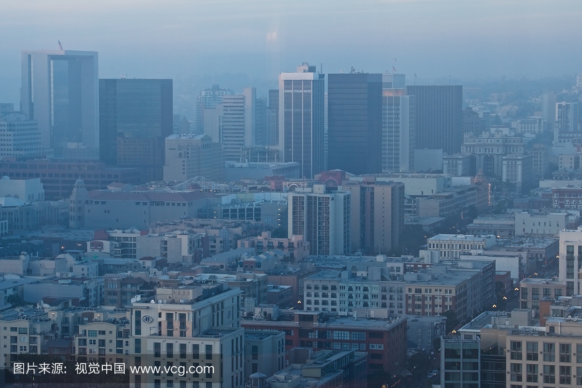圣地亚哥市日落时间中心在美国加利福尼亚州