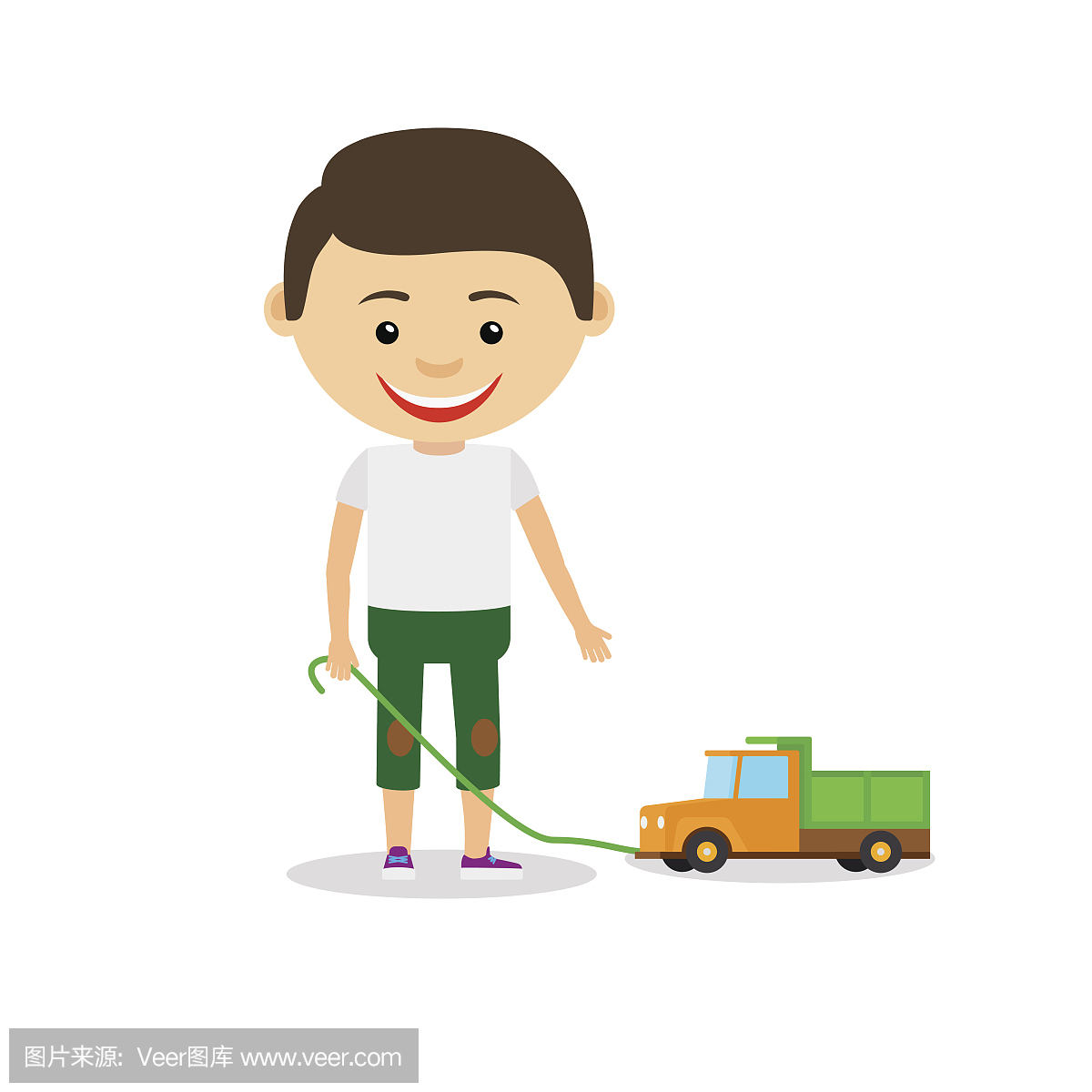 Little boy shows his toy car