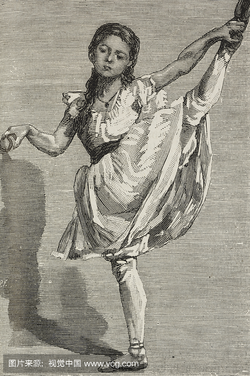 在法国巴黎一所古典舞蹈学校开发一名年轻芭蕾