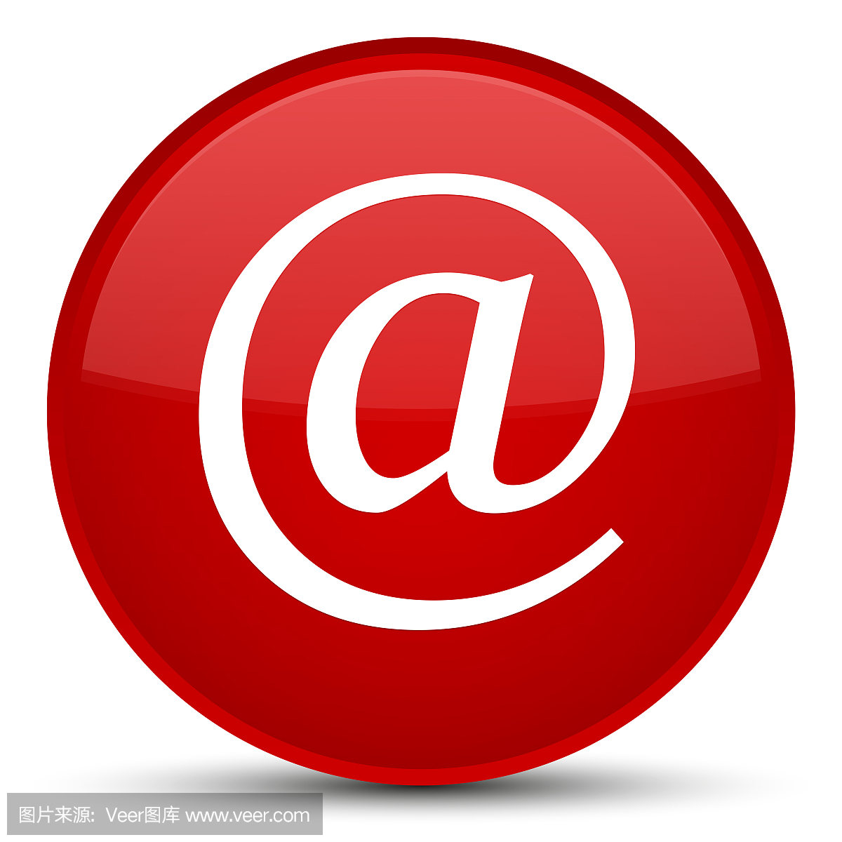 电子邮件地址图标特别红色圆形按钮