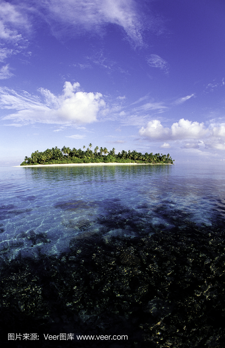 马尔代夫,南部环礁,胡瓦杜环礁,岛屿。