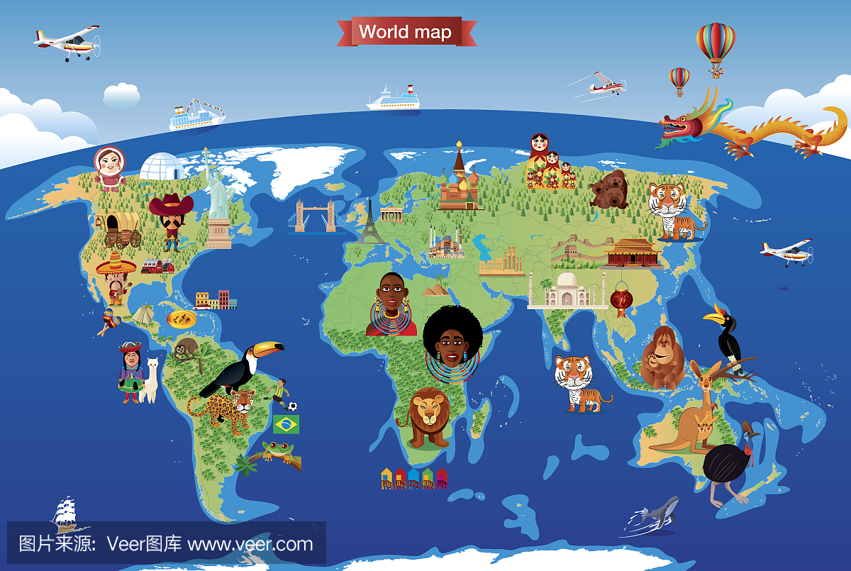 世界的卡通地图