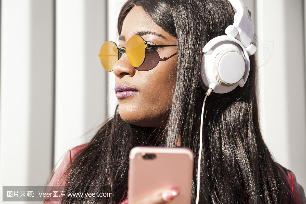 肖像,技术,爆炸头,便携式信息设备