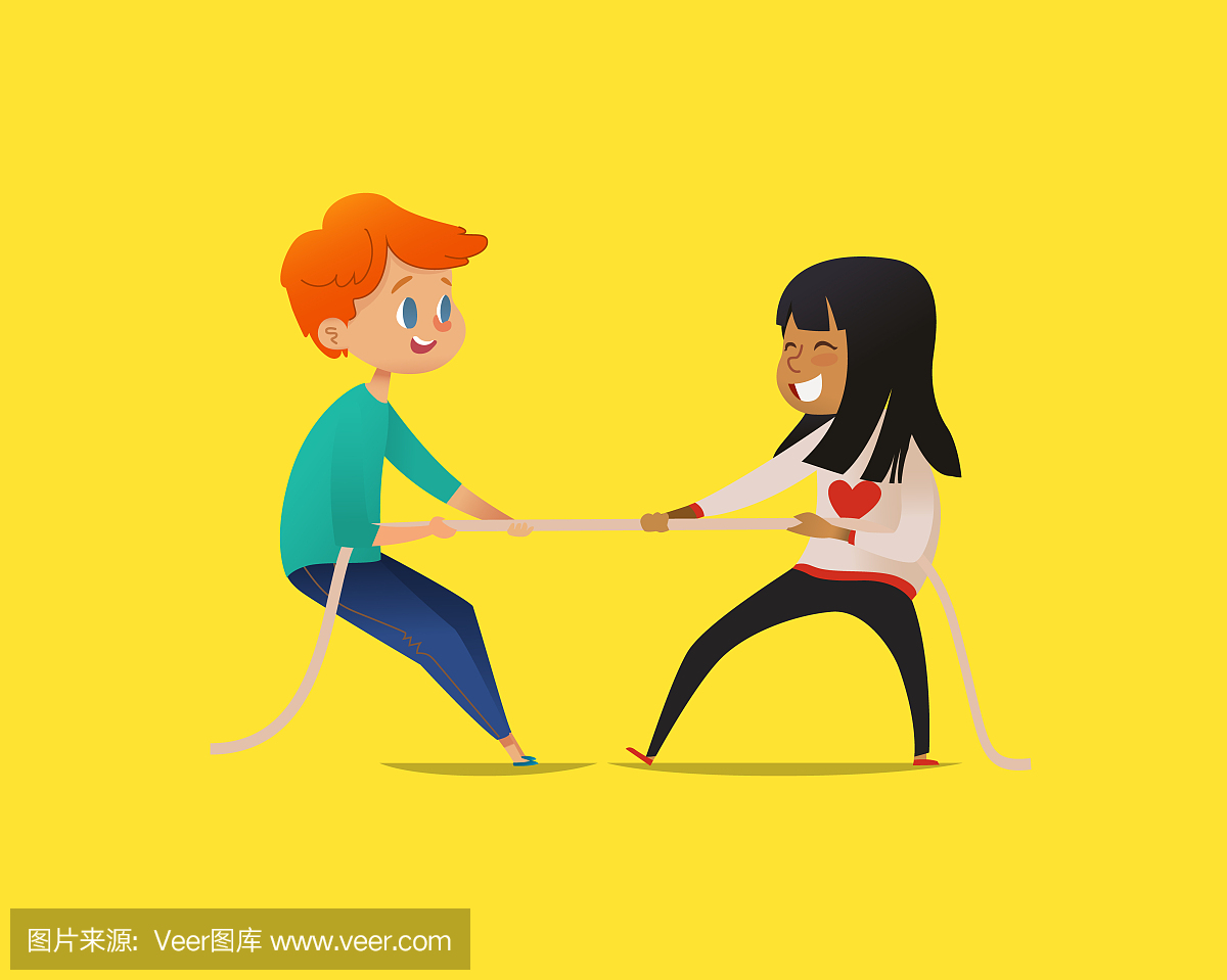 红发黑头和意思发的女生拉包子的女孩。不同性绳索两端男孩说啥图片