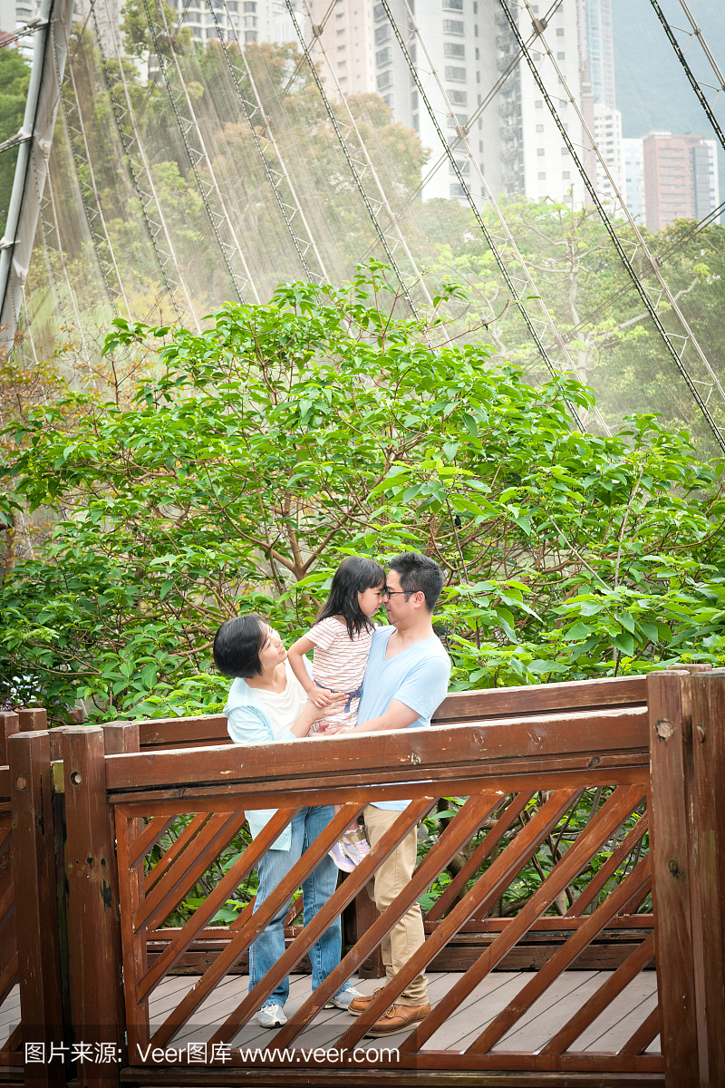 中国香港公园享受中国家庭