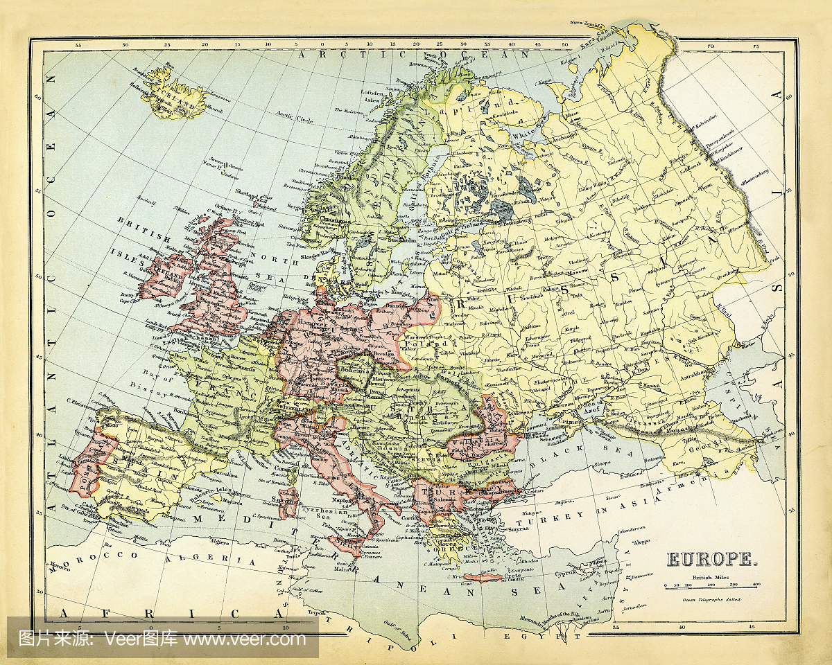 欧洲古代地图1897年
