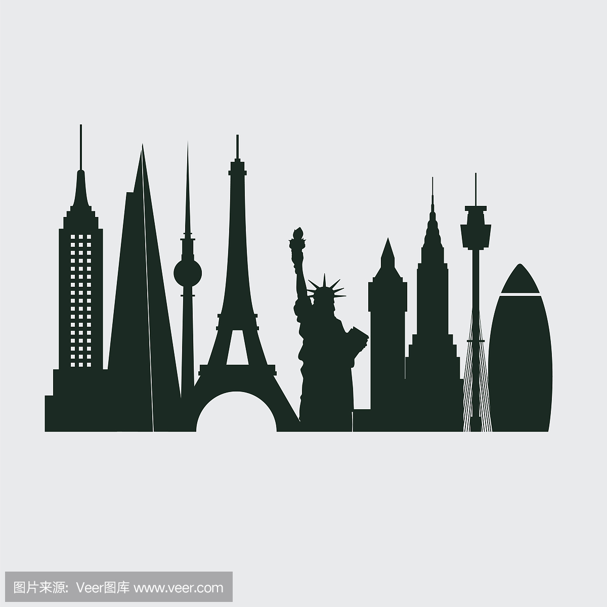 着名的地标 - 光栅图像