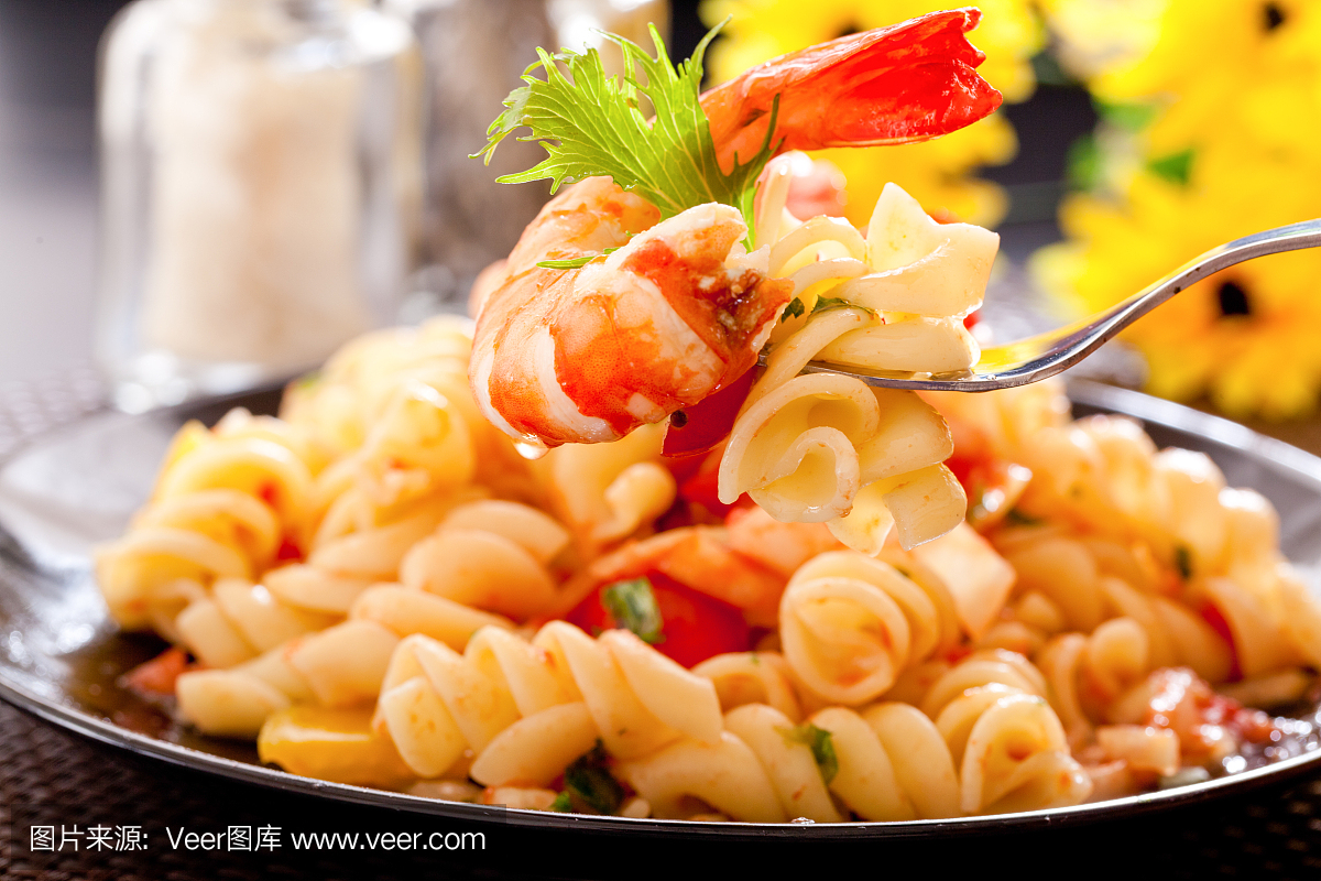 fusilli with shrimp