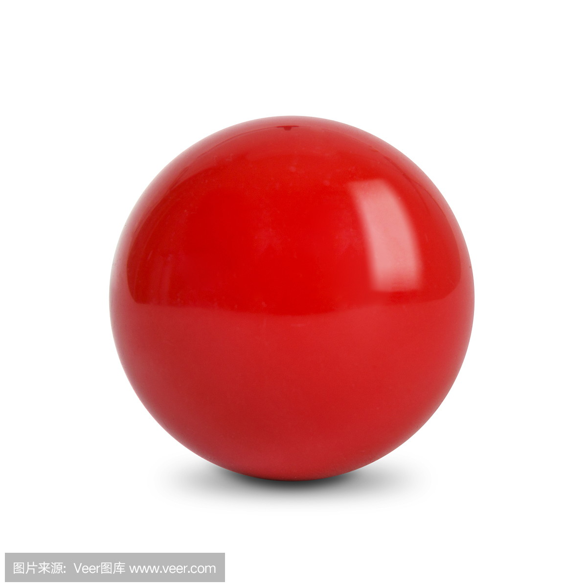 红色的球,在白色背景上的斯诺克球