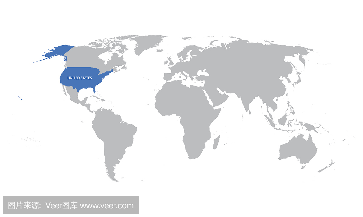 世界地图与美国的迹象