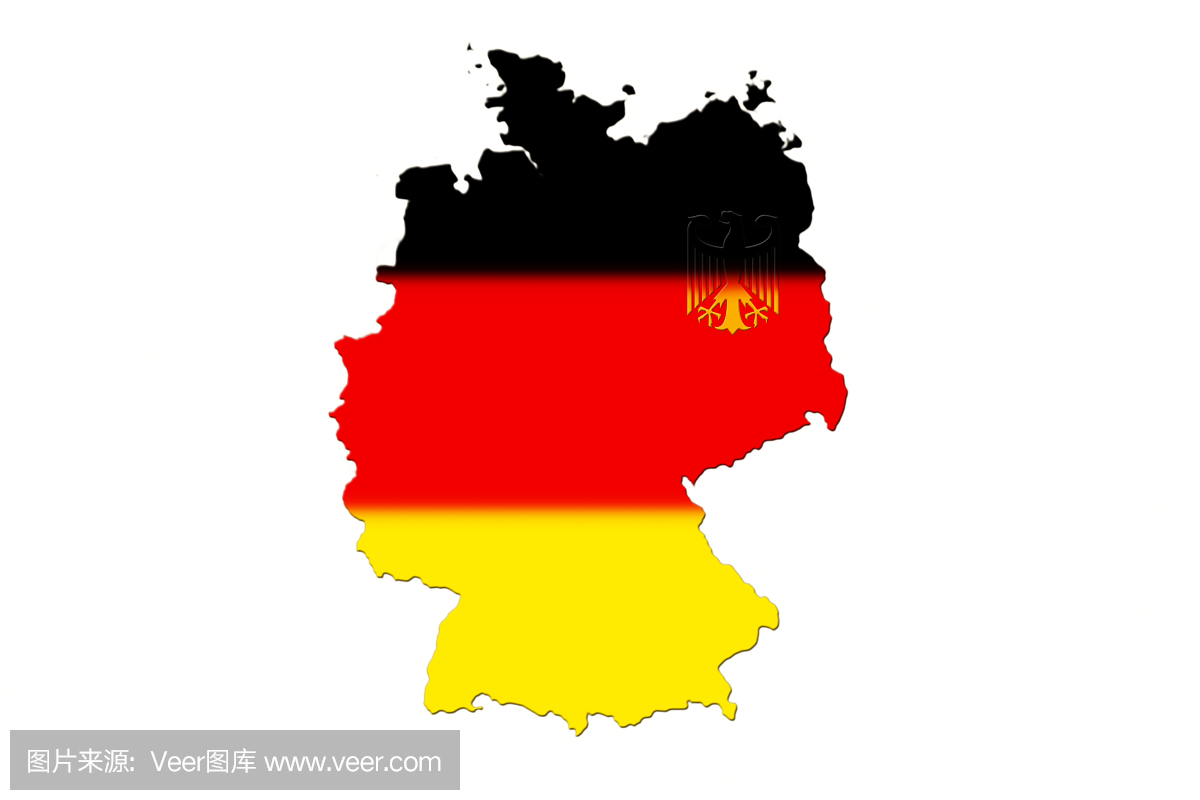 德国地图与国旗