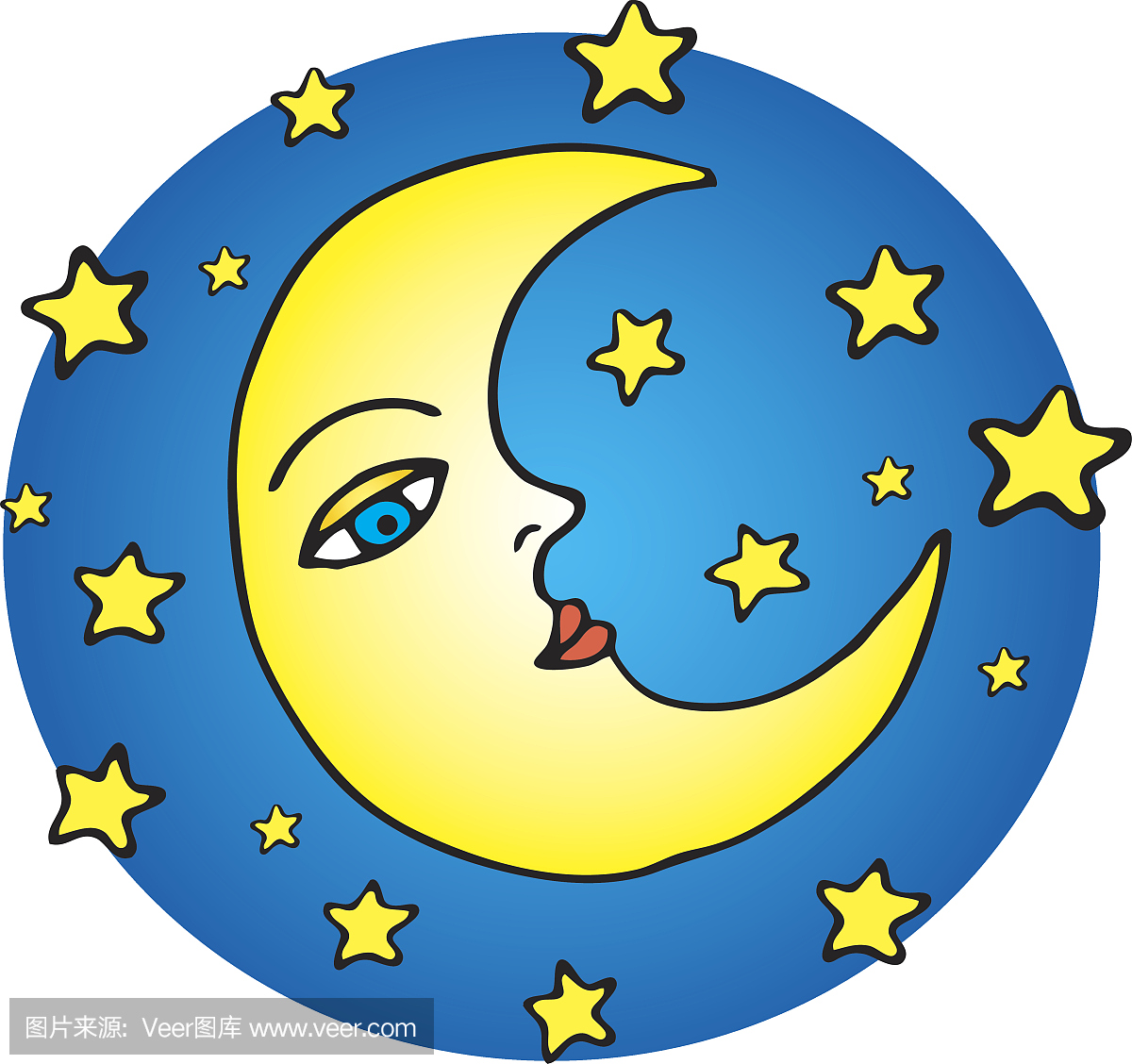 卡通太阳月亮星星图片素材免费下载 - 觅知网