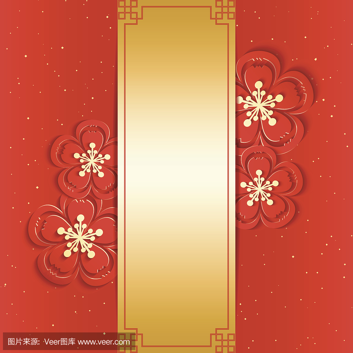 简单而美丽的中国新年贺卡