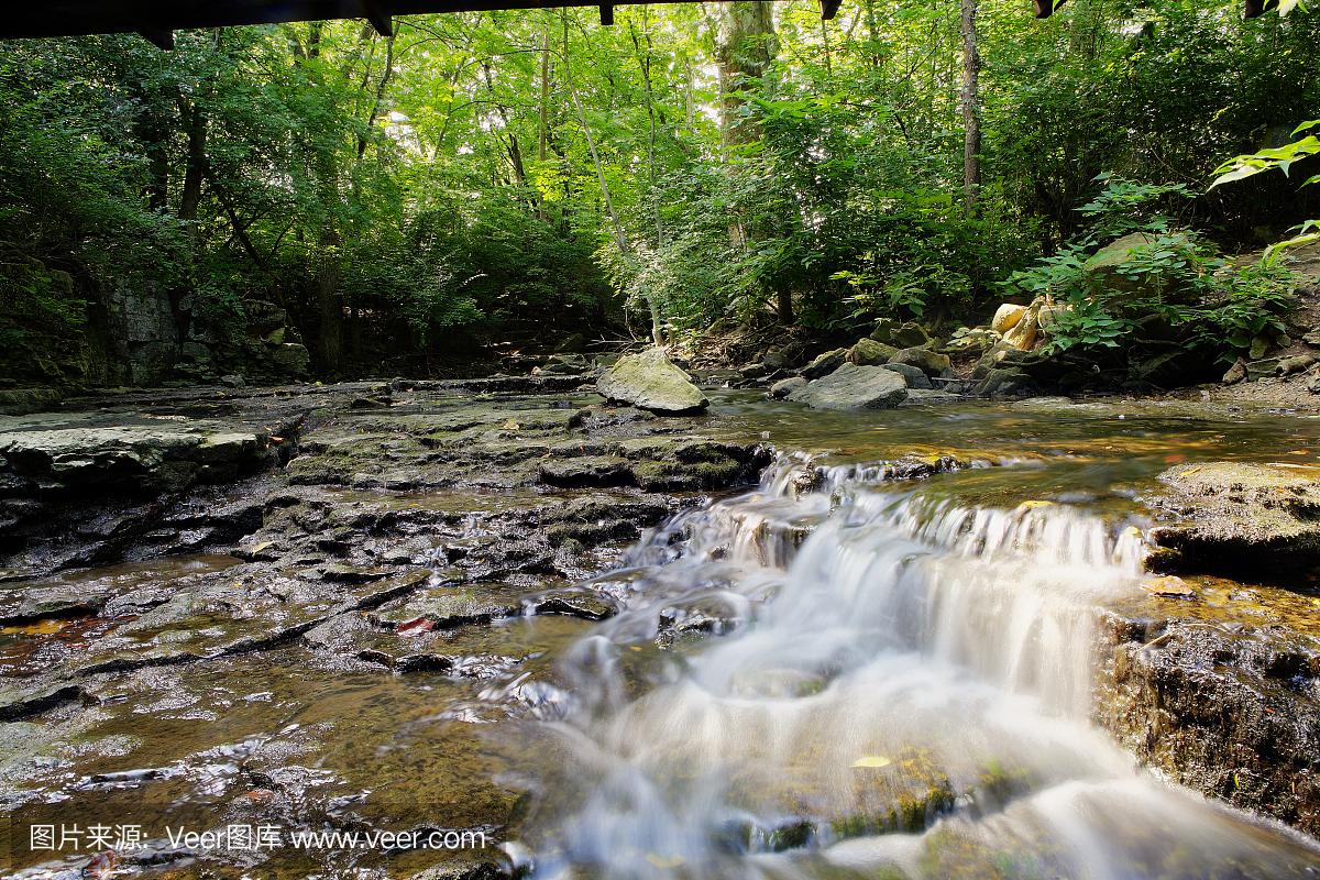 莎翁瀑布的HDR图像都柏林,俄亥俄州。