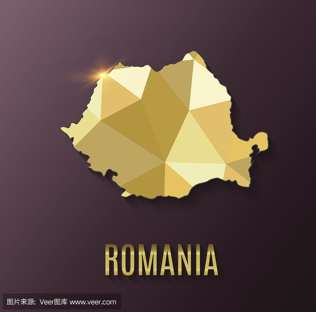 罗马尼亚世界地图世界地理。矢量插图