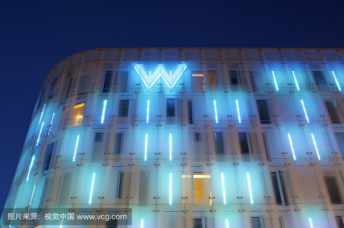 W酒店,莱斯特广场,伦敦,英国,英国的霓虹灯外观
