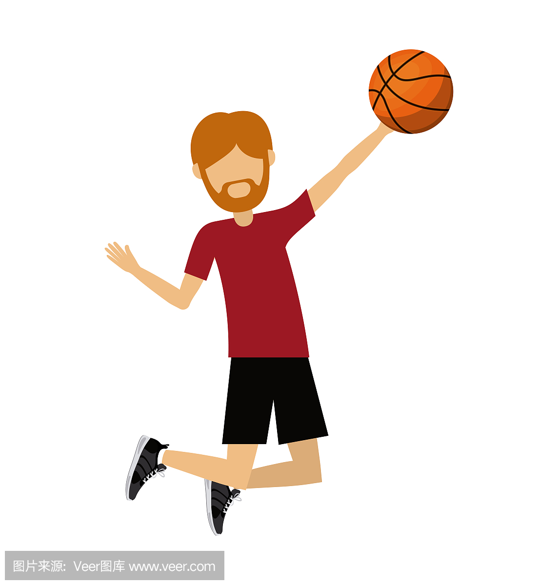 男运动员练习篮球孤立的图标设计