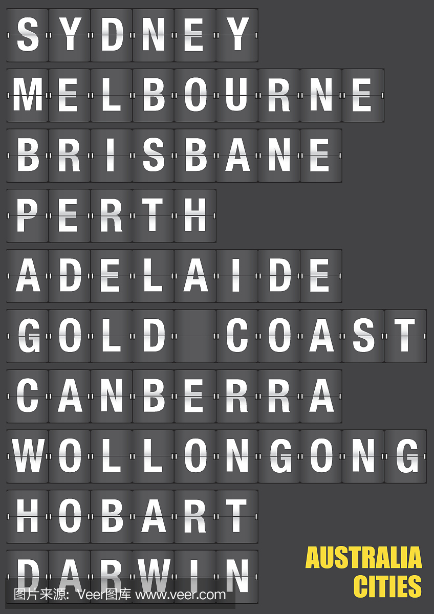 澳大利亚城市拆分翼板翻转板显示器名称