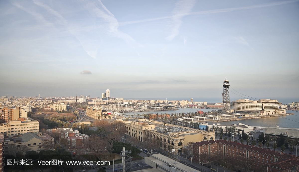 巴塞罗那,巴塞罗纳,水平画幅,地形