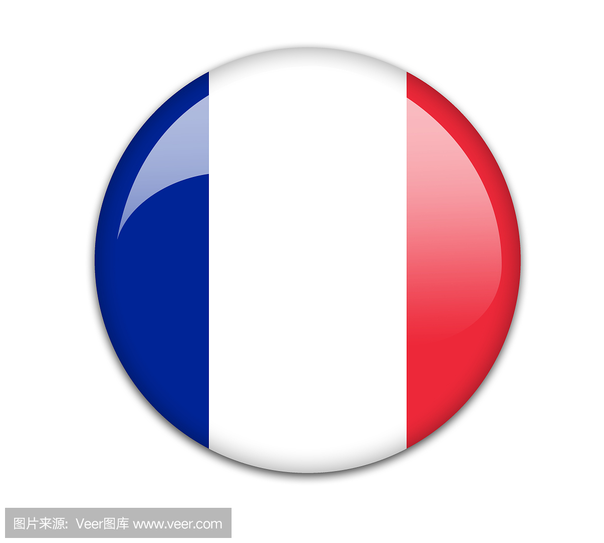 法国国旗徽章。