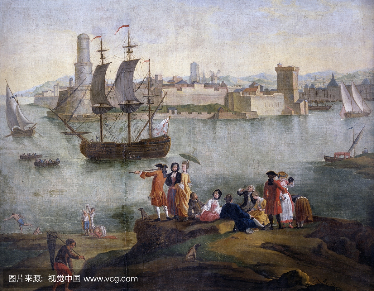1754年马塞诸塞港入口,法国,18世纪,约瑟夫·