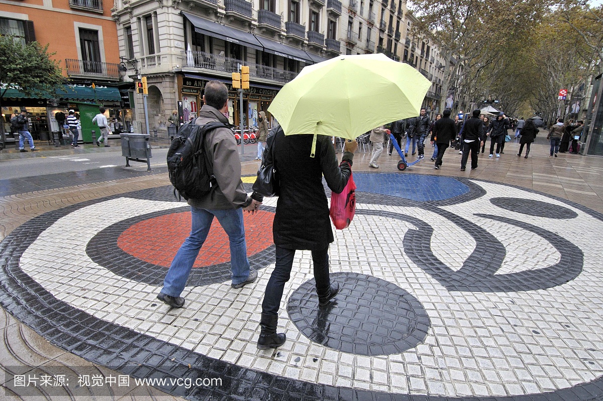 西班牙,加泰罗尼亚,巴塞罗那,拉兰布拉,普拉德拉