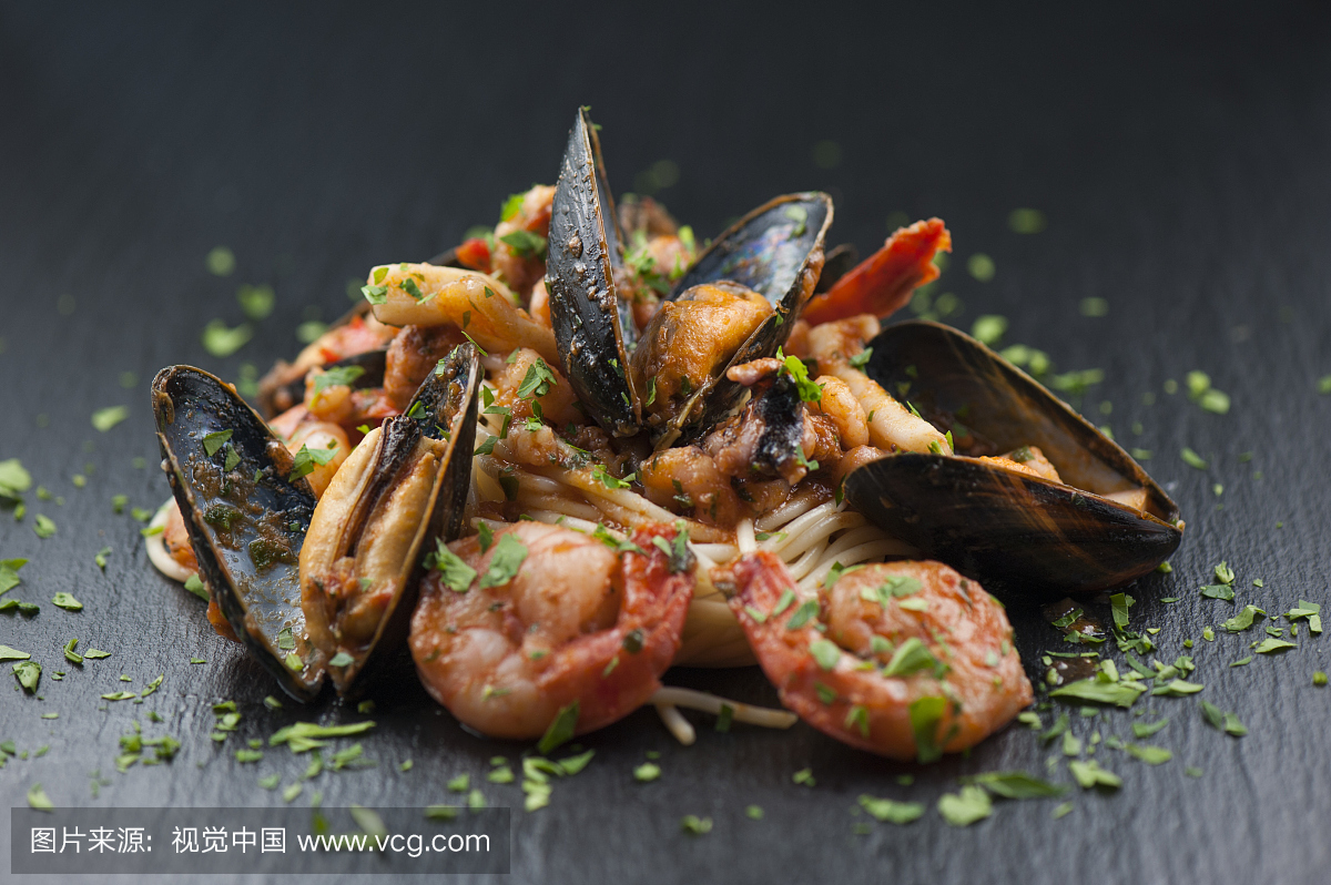 特写,挪威,意大利面,彩色图片