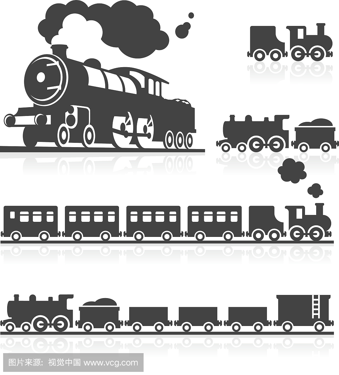 欧洲蒸汽火车图标集