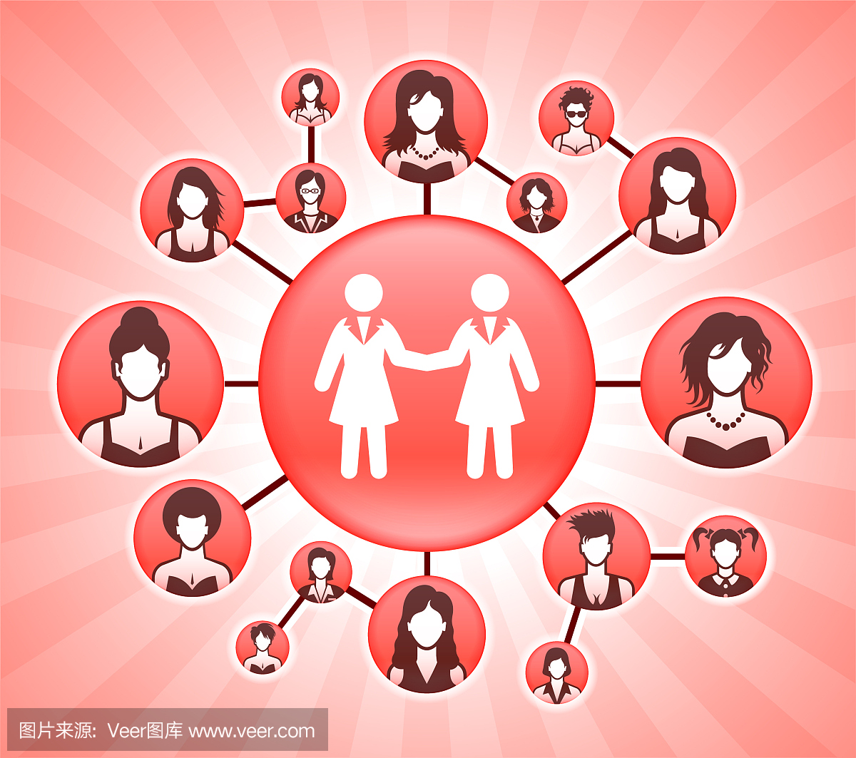 商业交易妇女的权利粉红色的矢量背景
