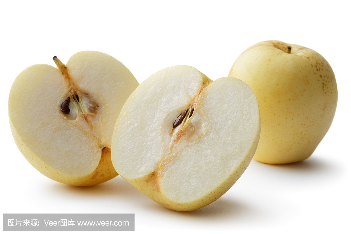 水果:在白色背景隔绝的亚洲梨