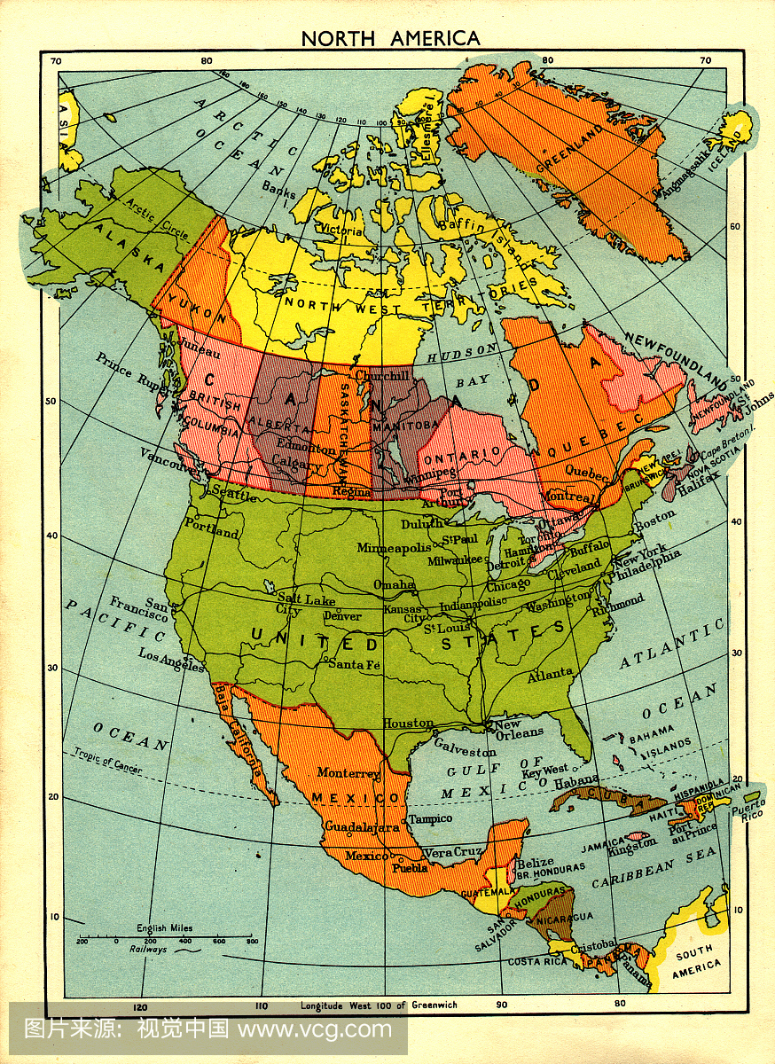 北美老地图