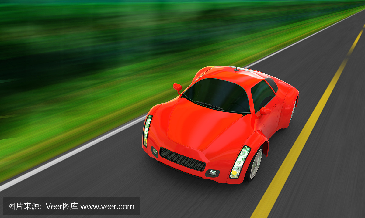 驾驶跑车穿过丛林